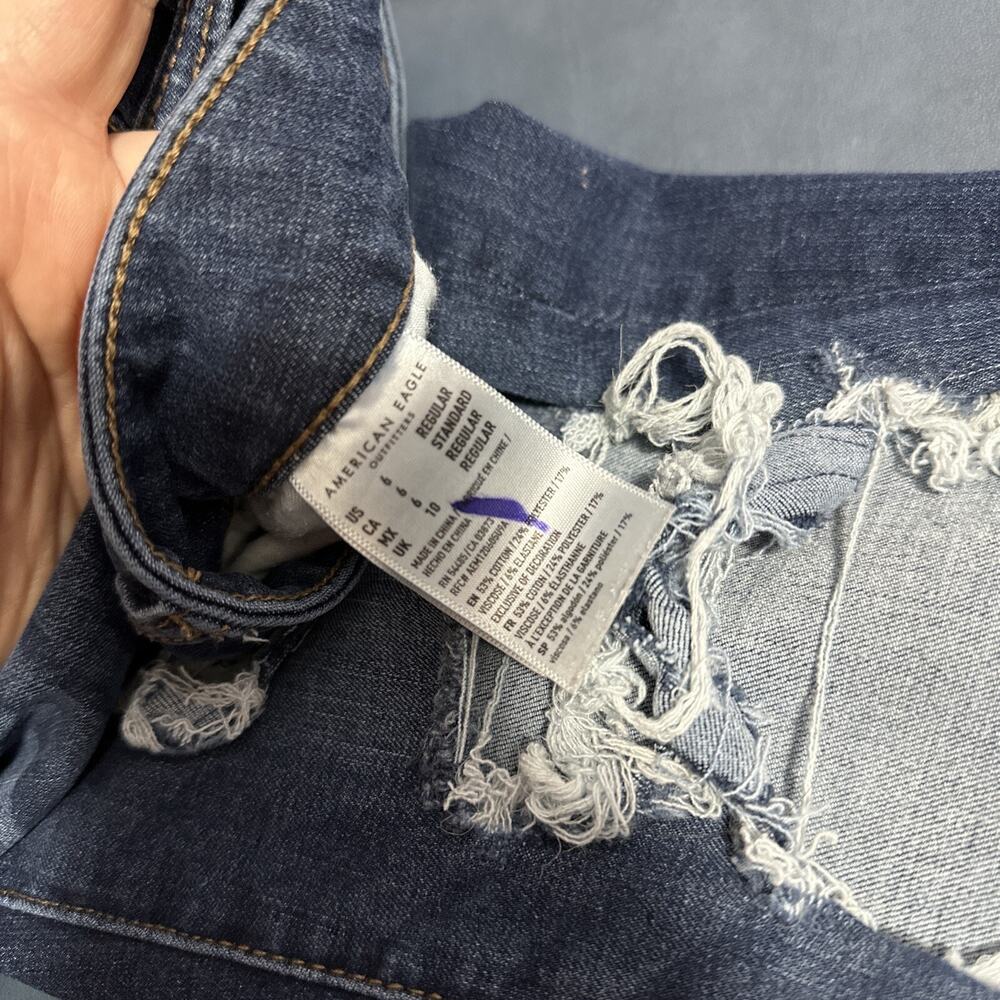 American Eagle Jeans Womens 6 Blue High Rise Jegging Next level Stretch Distress - Picture 10 of 10